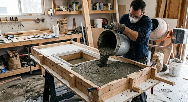 Cement Countertop Pouring in Marin County, CA