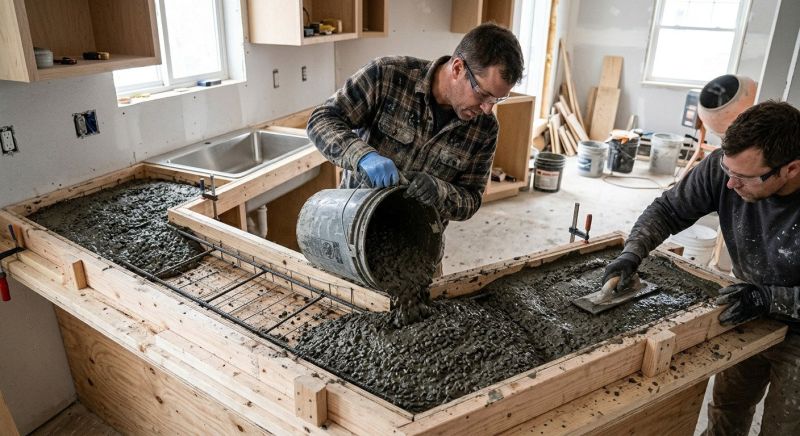 Cement Countertop Pouring in Marin County, CA