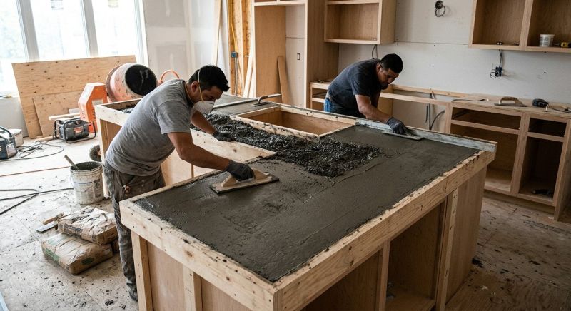 Cement Countertop Pouring in Marin County, CA