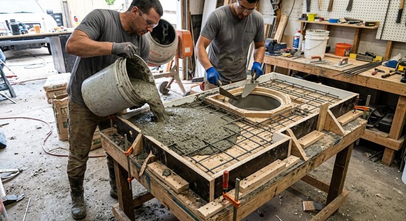 Cement Countertop Pouring in Marin County, CA