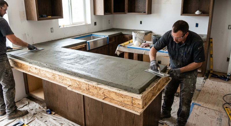 Cement Countertop Pouring in Santa Rosa, CA