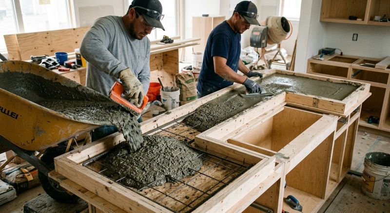 Cement Countertop Pouring in Santa Rosa, CA