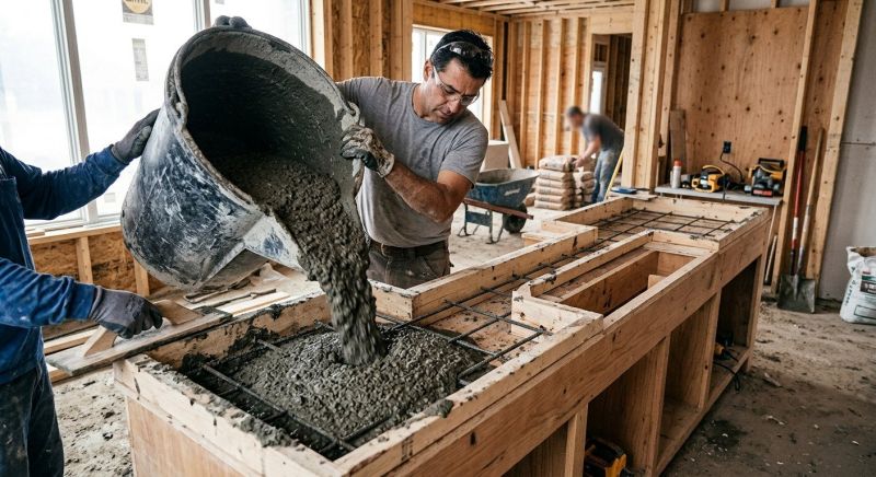 Concrete Countertop Pouring in Napa, CA